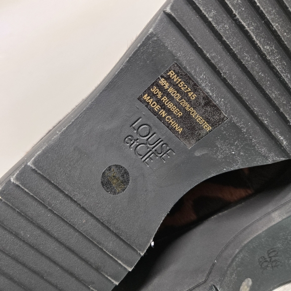 LOUISE ET CIE Chelsea Ankle Boot Sz7.5 Boot Leather Leopard Print Calf Hair - Picture 8 of 11